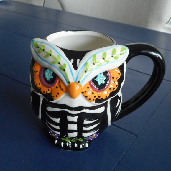 3D Day of the Dead Owl Mug, Spectrum Designz, New - Picture 1 of 5